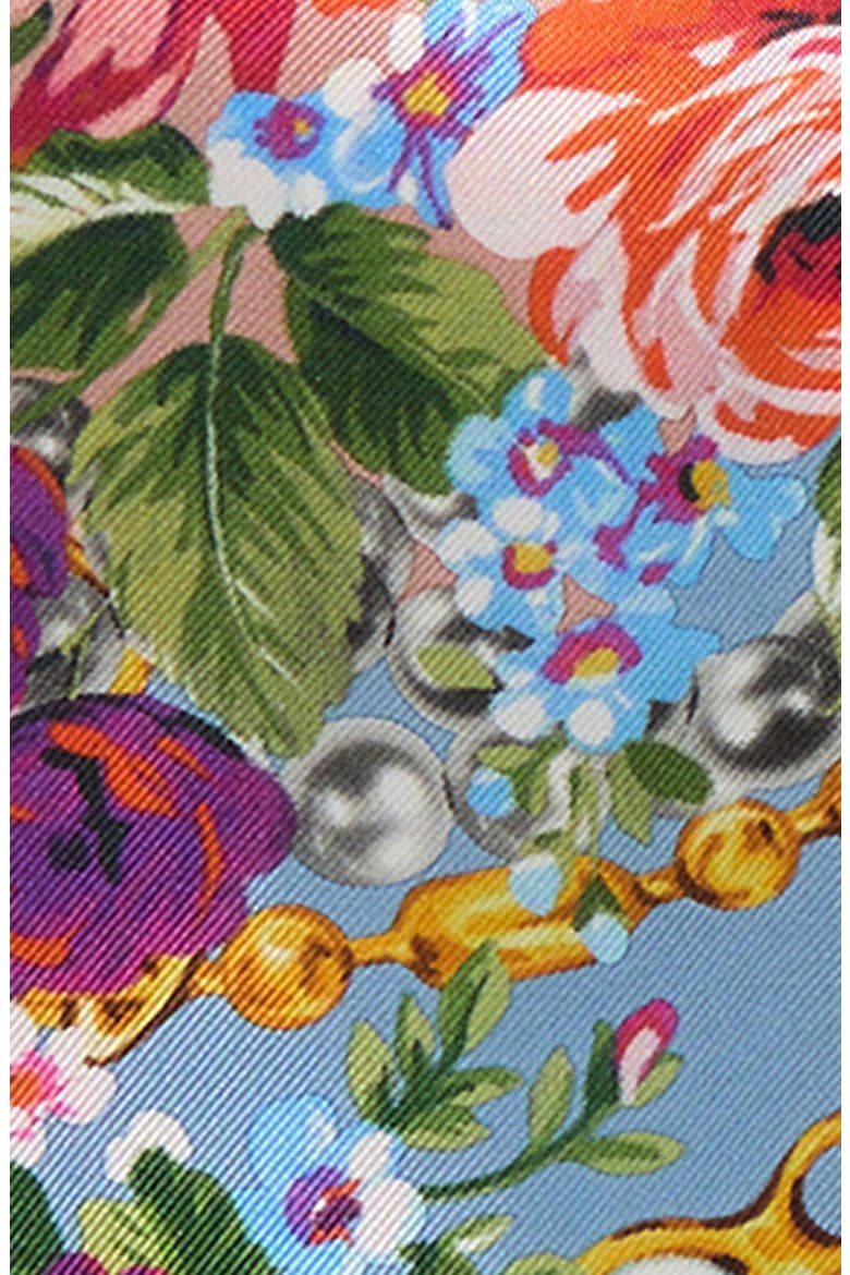 Floral Print Silk Skinny Scarf, Alternate, color, HF5XK MAZZOLINI FIORI FROS