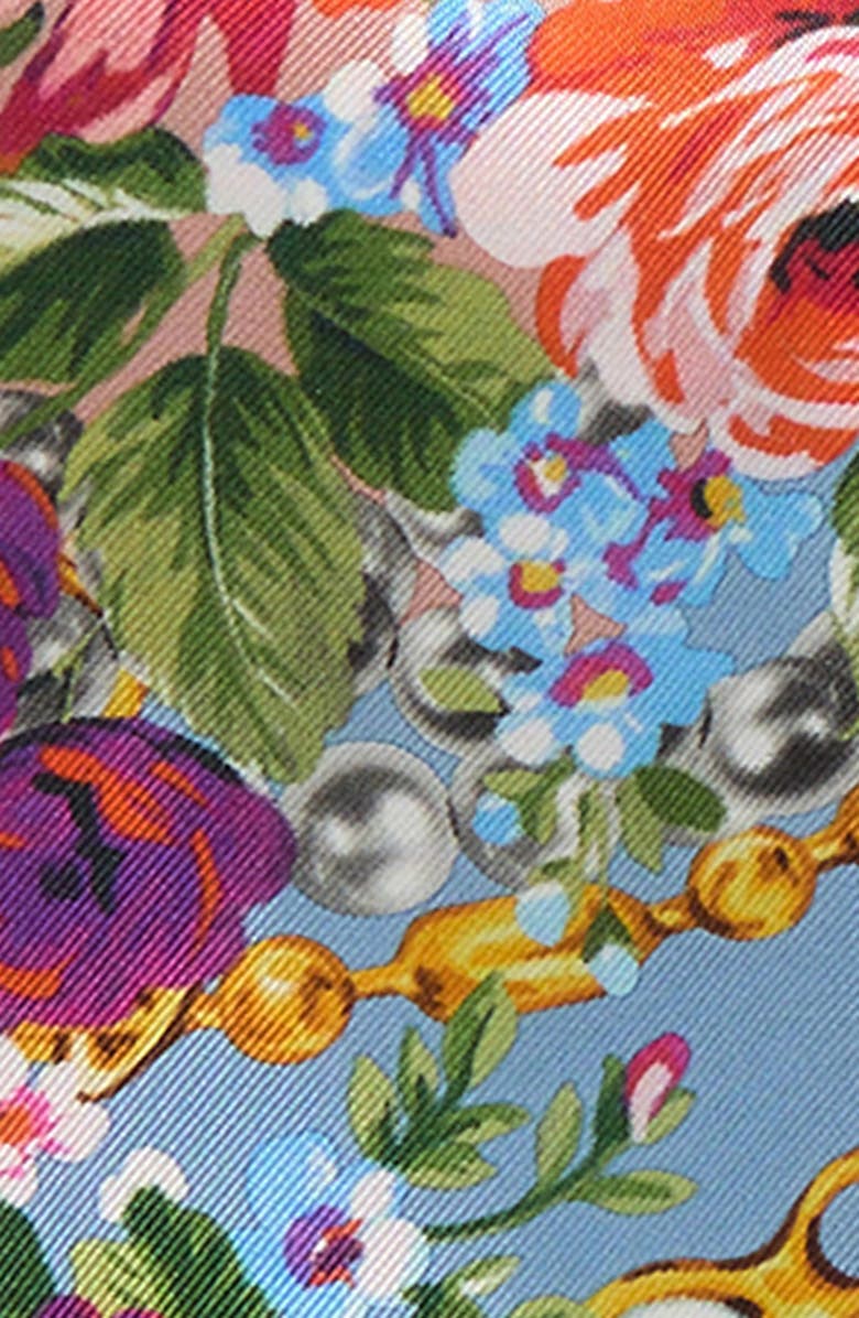Dolce&Gabbana Floral Print Silk Skinny Scarf, Alternate, color, Hf5xk Mazzolini Fiori Fros