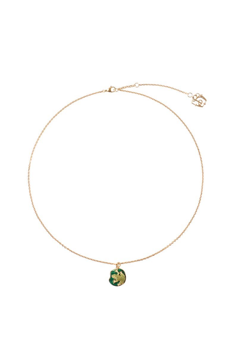 Frog Charm Necklace, Main, color, Gold/multicolour