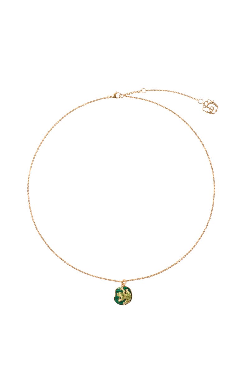 Burberry Frog Charm Necklace, Main, color, Gold/Multicolour