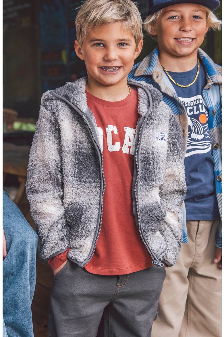 Rocky Plaid Fleece Jacket, Alternate, color, ASH GREY