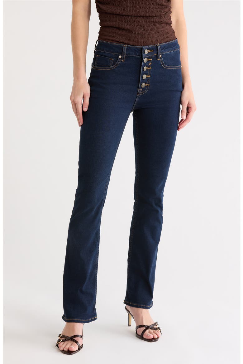 Button Fly Bootcut Jeans, Main, color, DARK WASH