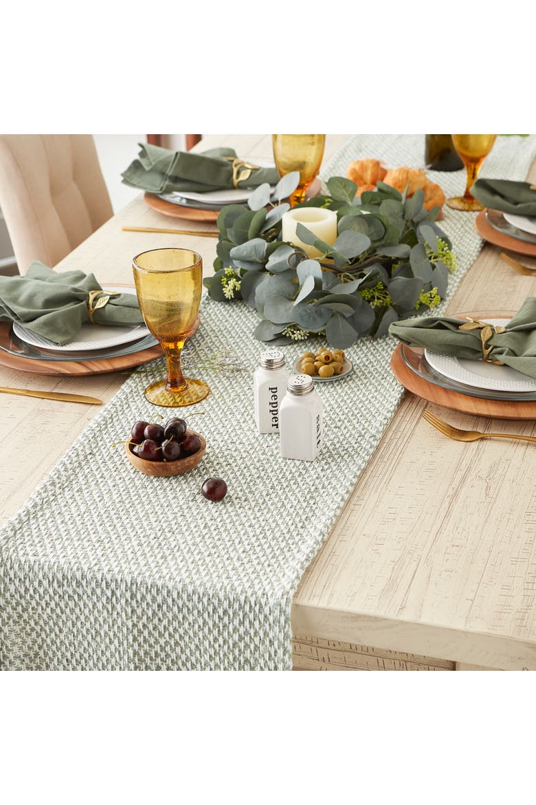 Jacquard Woven Table Runner, Alternate, color, Artichoke