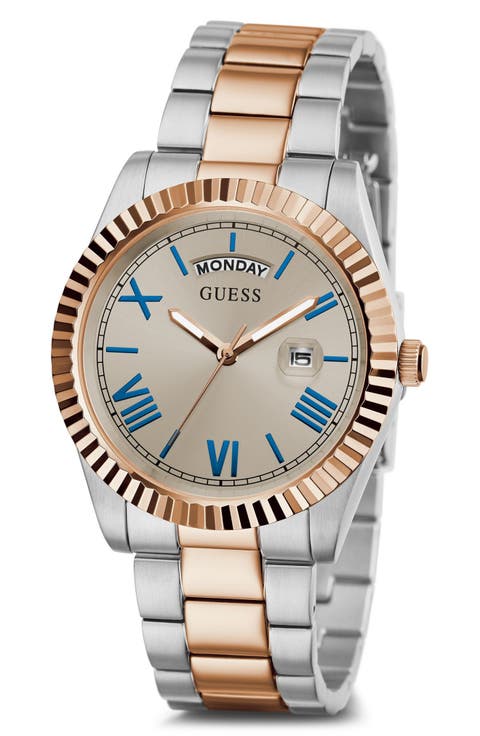 Connoisseur Day/Date Two-Tone Bracelet Watch, 42mm