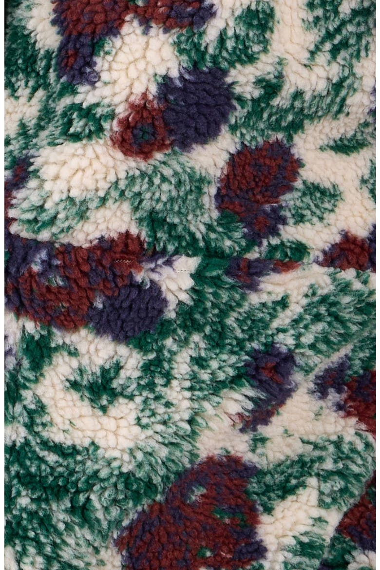 Floral Faux Shearling Pullover, Alternate, color, WHITE