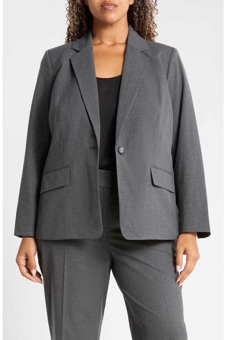 Washable One-Button Jacket, Main, color, MODERN CHARCOAL