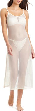 Sanctuary Metallic Net Sheer Maxi Cover-Up Dress