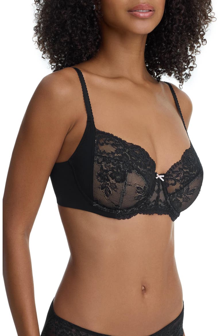 Captivate Full Coverage Unlined Lace Bra, Alternate, color, Black