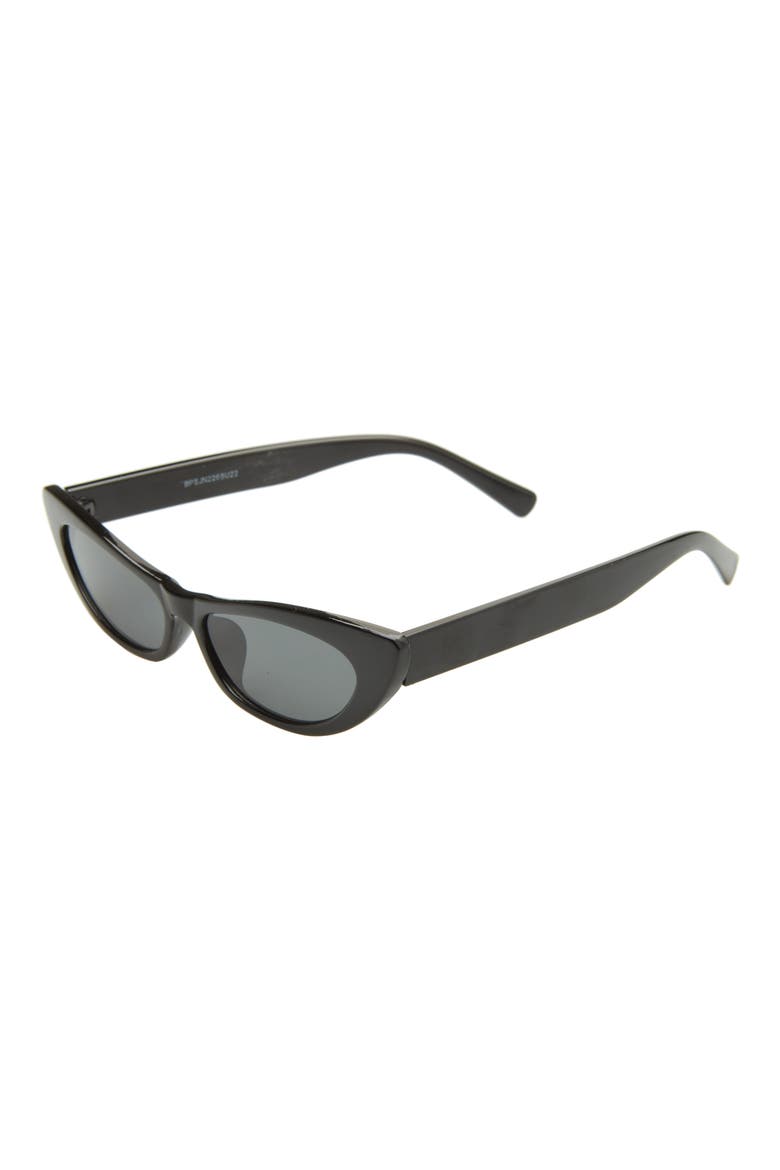 50mm Skinny Cat Eye Sunglasses, Alternate, color, BLACK