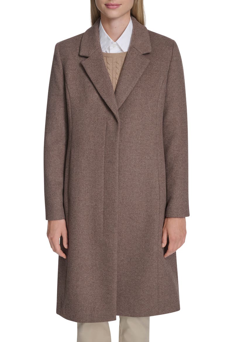 Slick Wool Blend Coat, Main, color, PORTABELLO