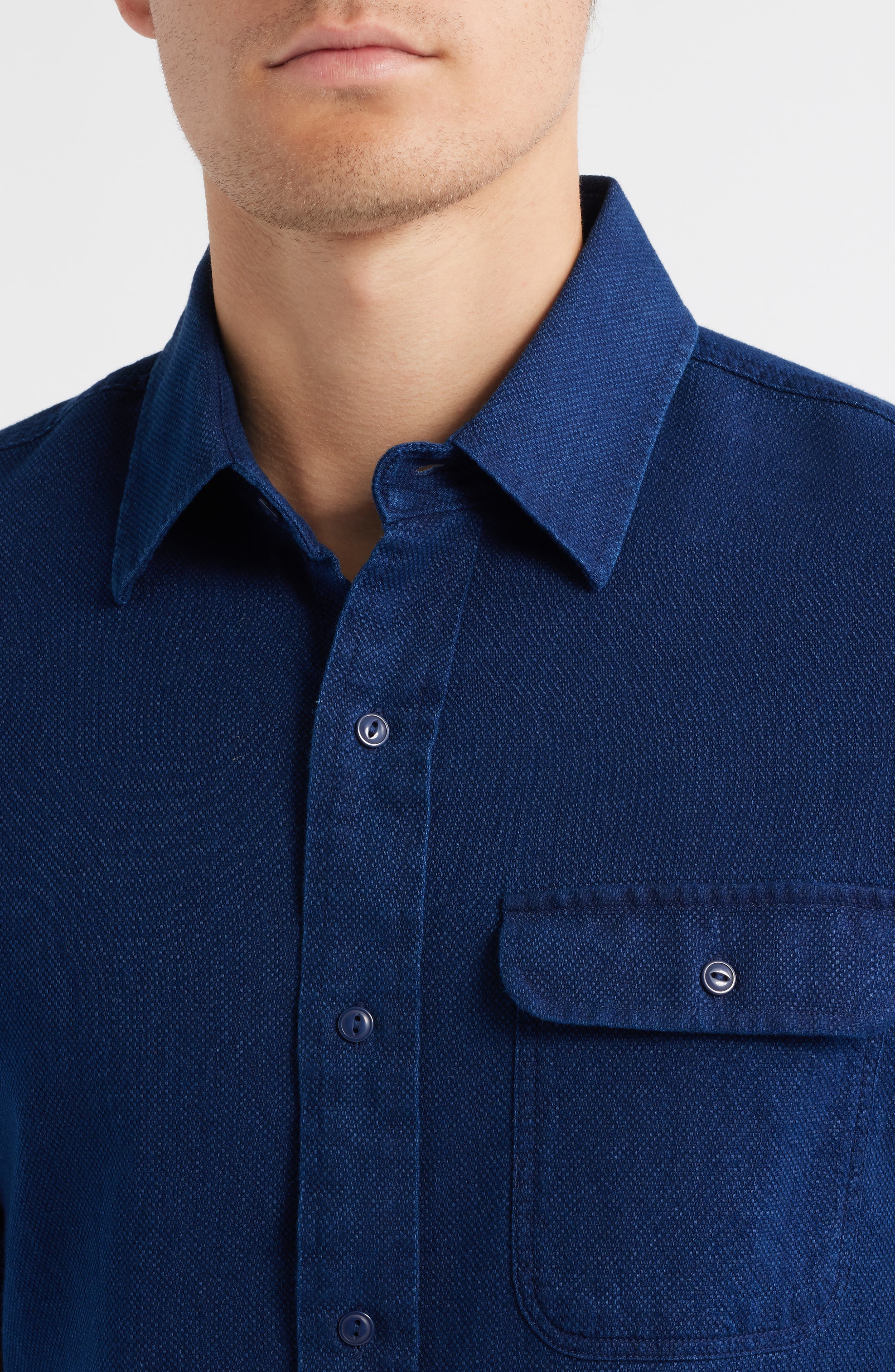 Cotton Button-Up Work Shirt - image 2