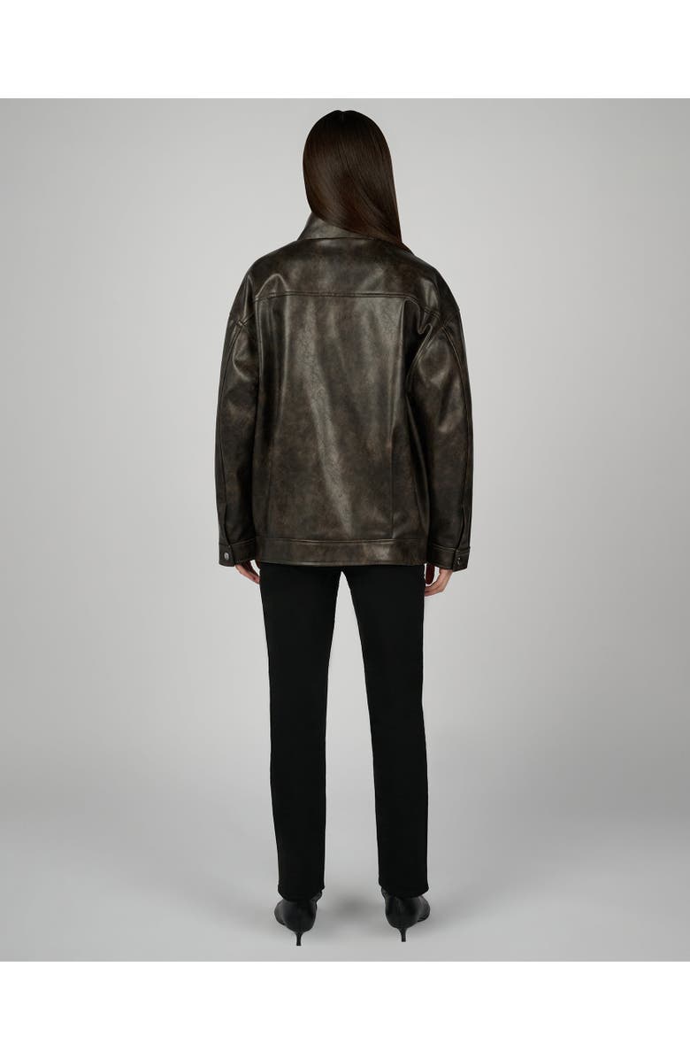 WeWoreWhat 90's Leather Jacket, Alternate, color, Dark Brown