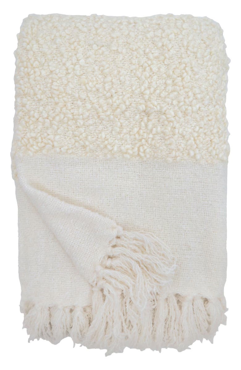 Pom Pom at Home Murphy Oversize Bouclé Throw Blanket, Main, color, Ivory