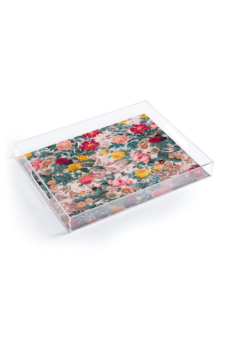 Burcu Korkmazyurek Summer Botanical Acrylic Tray, Main, color, MULTI