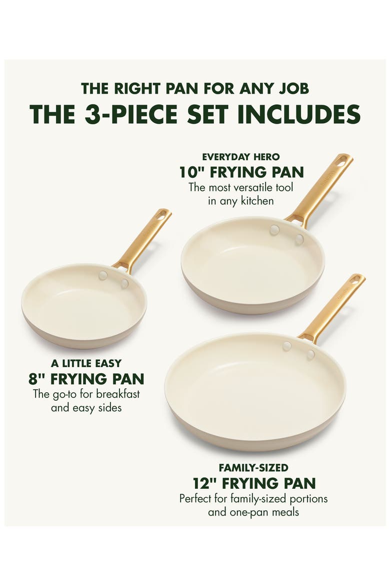 Reserve Set of 3 Ceramic Nonstick Frying Pans, Alternate, color, TAUPE
