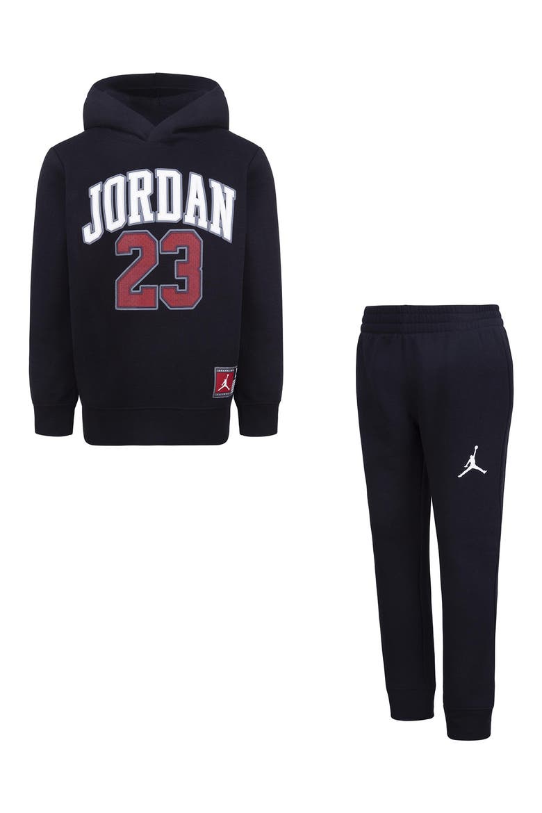 Kids' Graphic Fleece Hoodie & Joggers Set, Main, color, BLACK