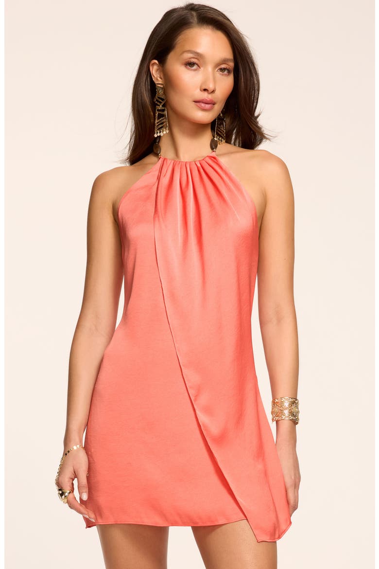 Halo Halter Minidress, Alternate, color, CORAL