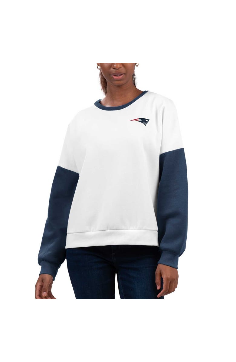 G-III 4HER BY CARL BANKS Women's G-III 4Her by Carl Banks White New England Patriots A-Game Pullover Sweatshirt, Main, color, White
