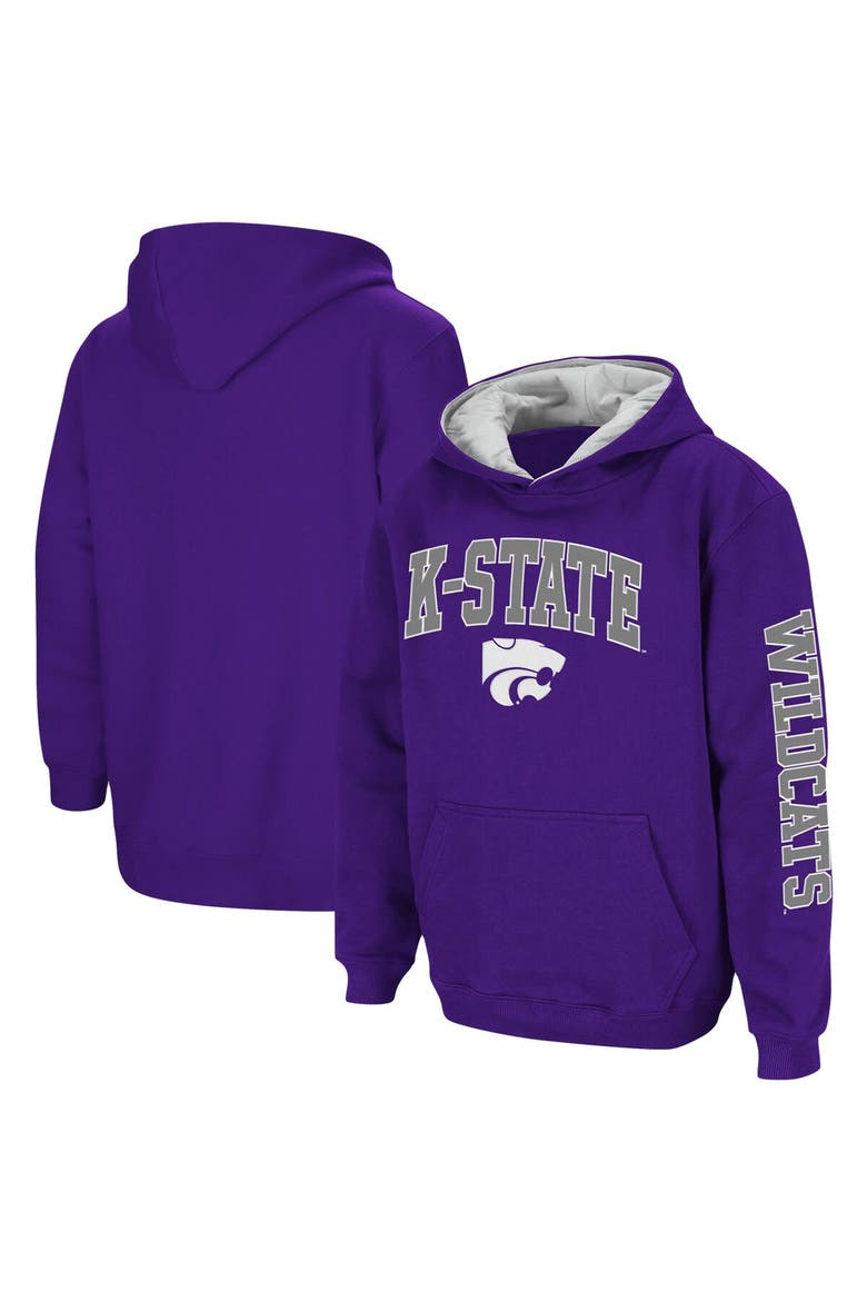 Youth Colosseum Purple Kansas State Wildcats 2-Hit Team Pullover Hoodie, Main, color, Purple