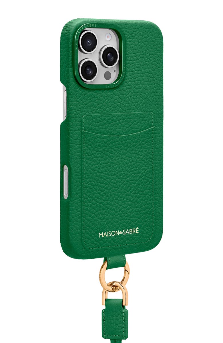 MAISON de SABRÉ Sling Phone Case, Alternate, color, Emerald Green