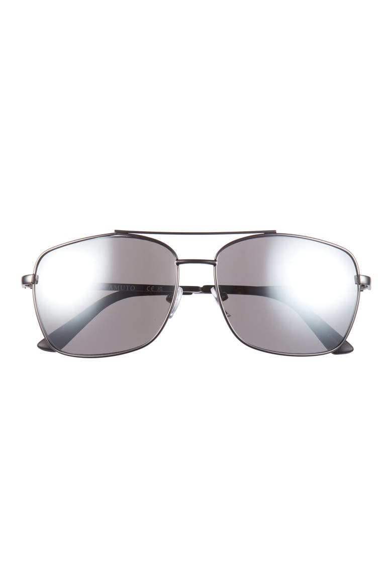 60mm Navigator Sunglasses, Main, color, GUNMETAL