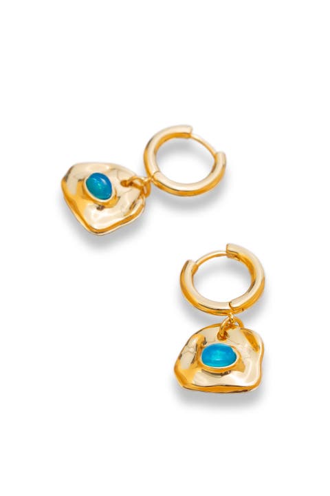 Aria Gemstone Hoop Drop Earrings