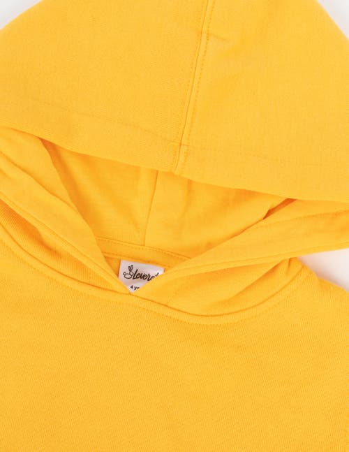 Leveret Kids Pullover Hoodie, Cotton Blend, Kangaroo Pocket, Solid Colors In Yellow