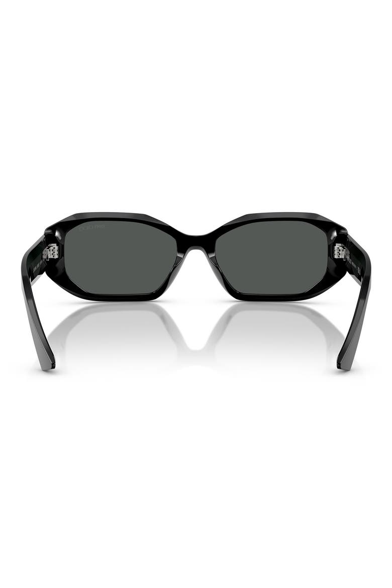 56mm Oval Sunglasses, Alternate, color, BLACK SILVER
