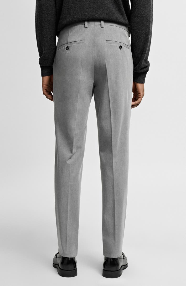 MANGO Superslim Fit Flat Front Stretch Dress Pants, Alternate, color, Grey