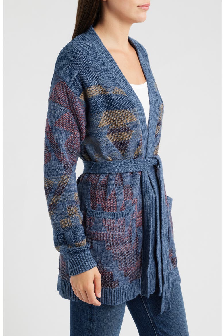 Cheyenne Jacquard Cotton Wrap Cardigan, Alternate, color, BLUE MIX