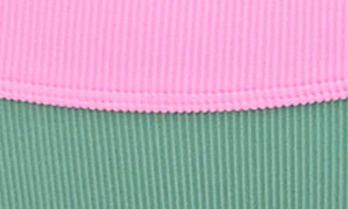 Beach Riot Emmy Colorblock High Waist Bikini Bottoms In Sage Bloom Colorblock