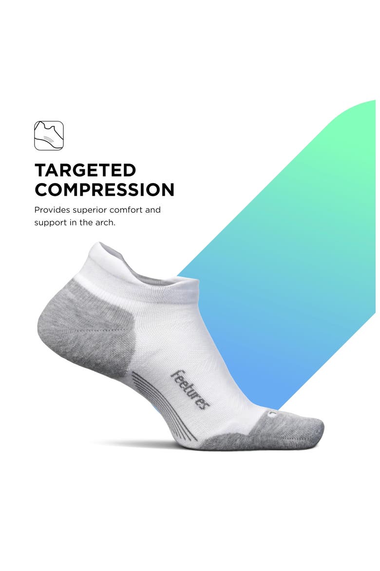 Elite Max Cushion No Show Tab Ankle Socks  Sport Sock with Targeted Compression, Alternate, color, White Rose