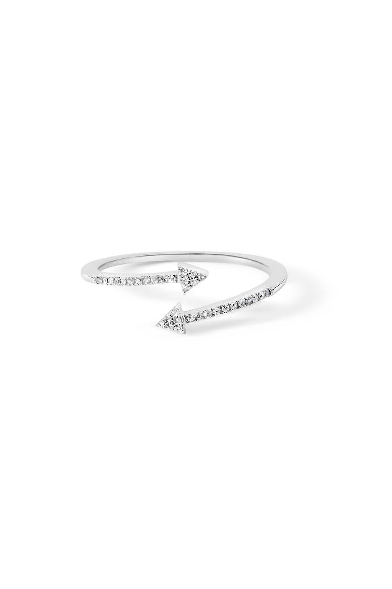 Silver 1/5 Cttw Diamond Double Arrowhead Open Ring, Main, color, Silver