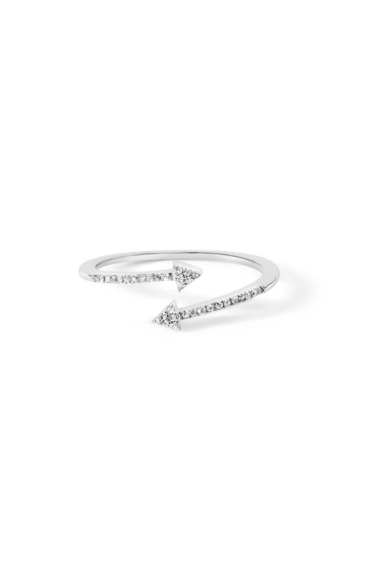 Haus of Brilliance .925 Sterling Silver 1/5 Cttw Diamond Double Arrowhead Open Ring, Main, color, Silver