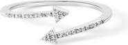 Haus of Brilliance Silver 1/5 Cttw Diamond Double Arrowhead Open Ring
