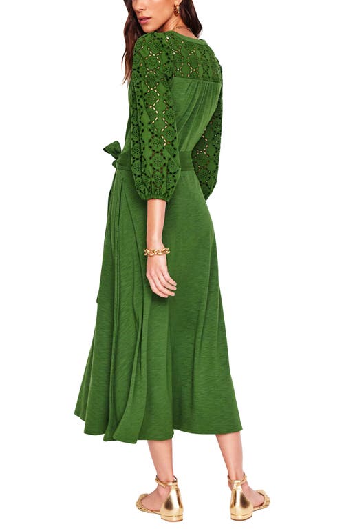 BODEN BODEN EYELET EMBROIDERY LONG SLEEVE DRESS 