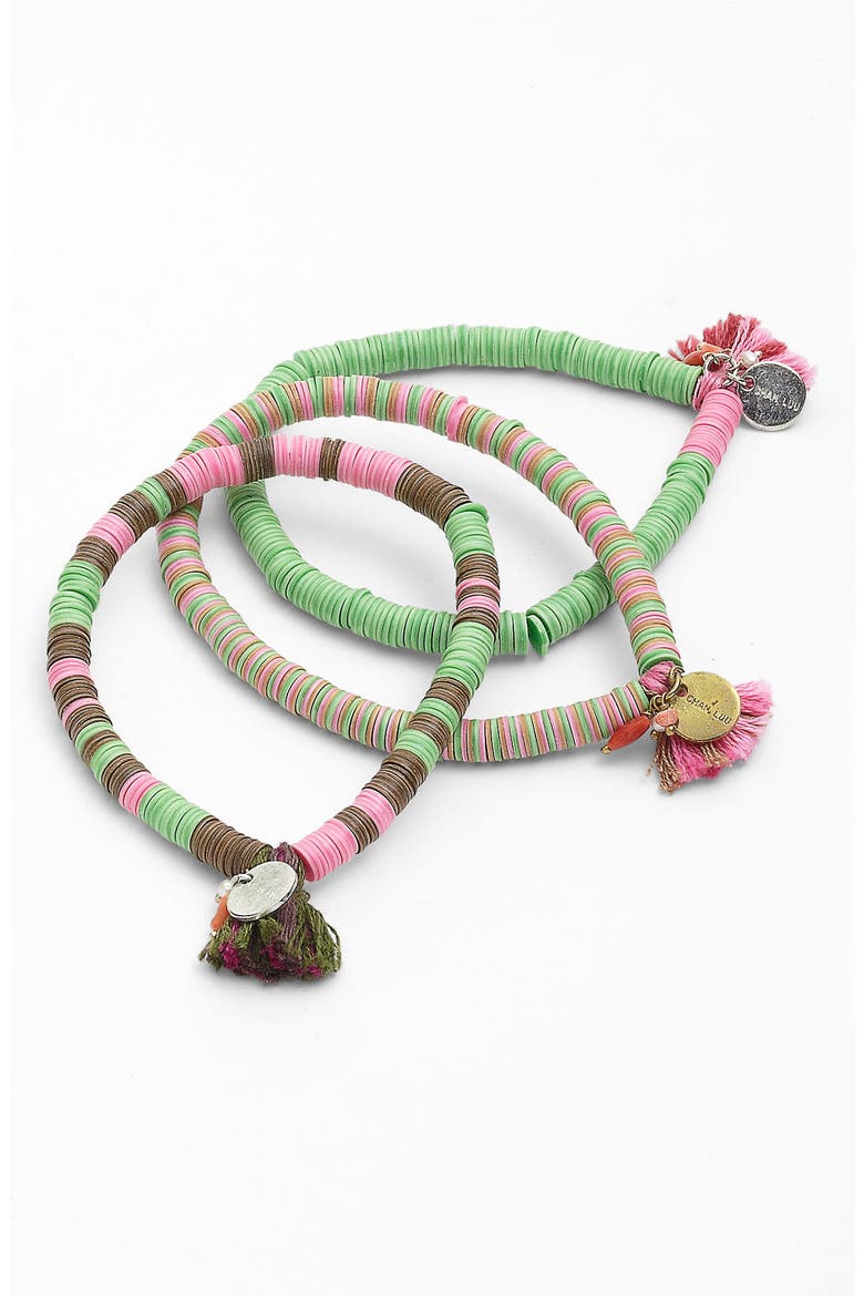Sequin Stretch Bracelets, Main, color, PINK GREEN MIX