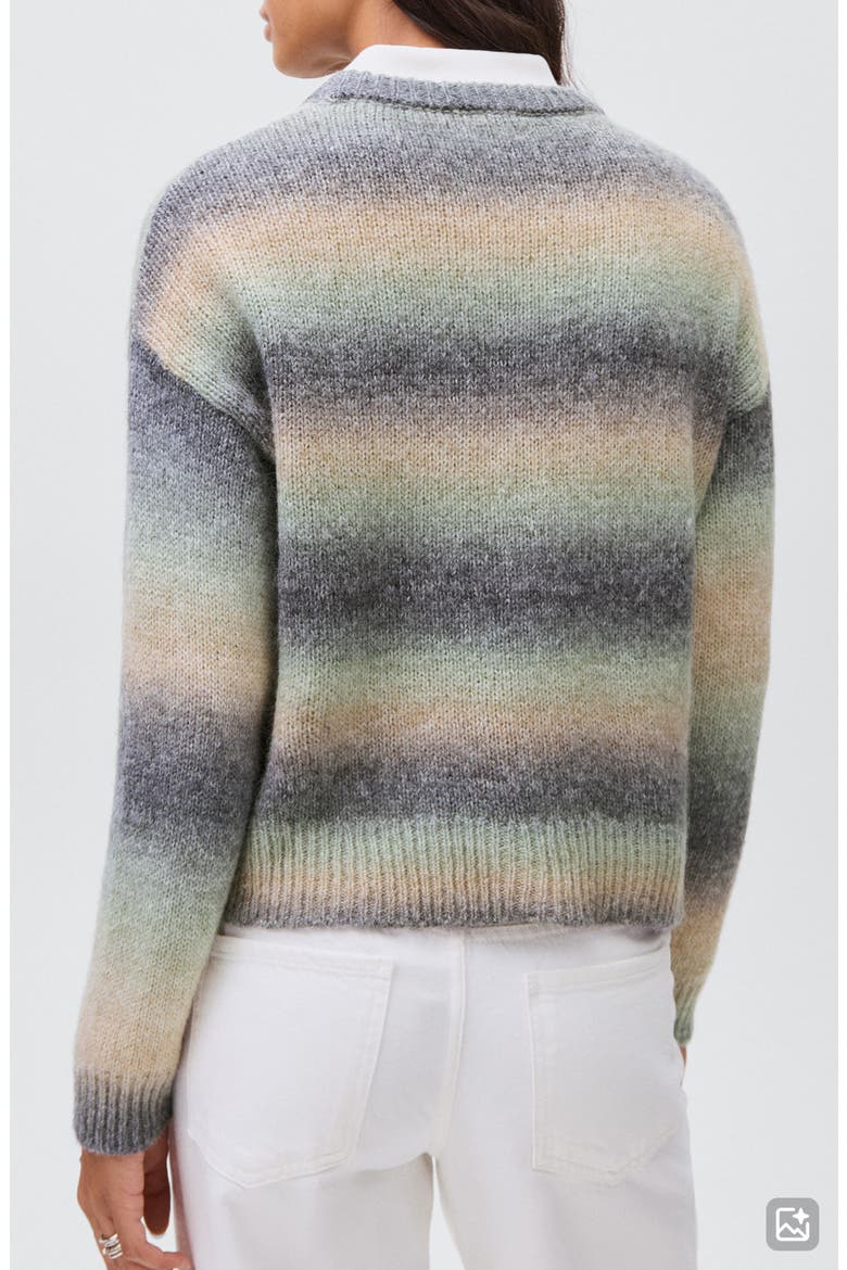 Ombré Stripe Sweater, Alternate, color, GREEN