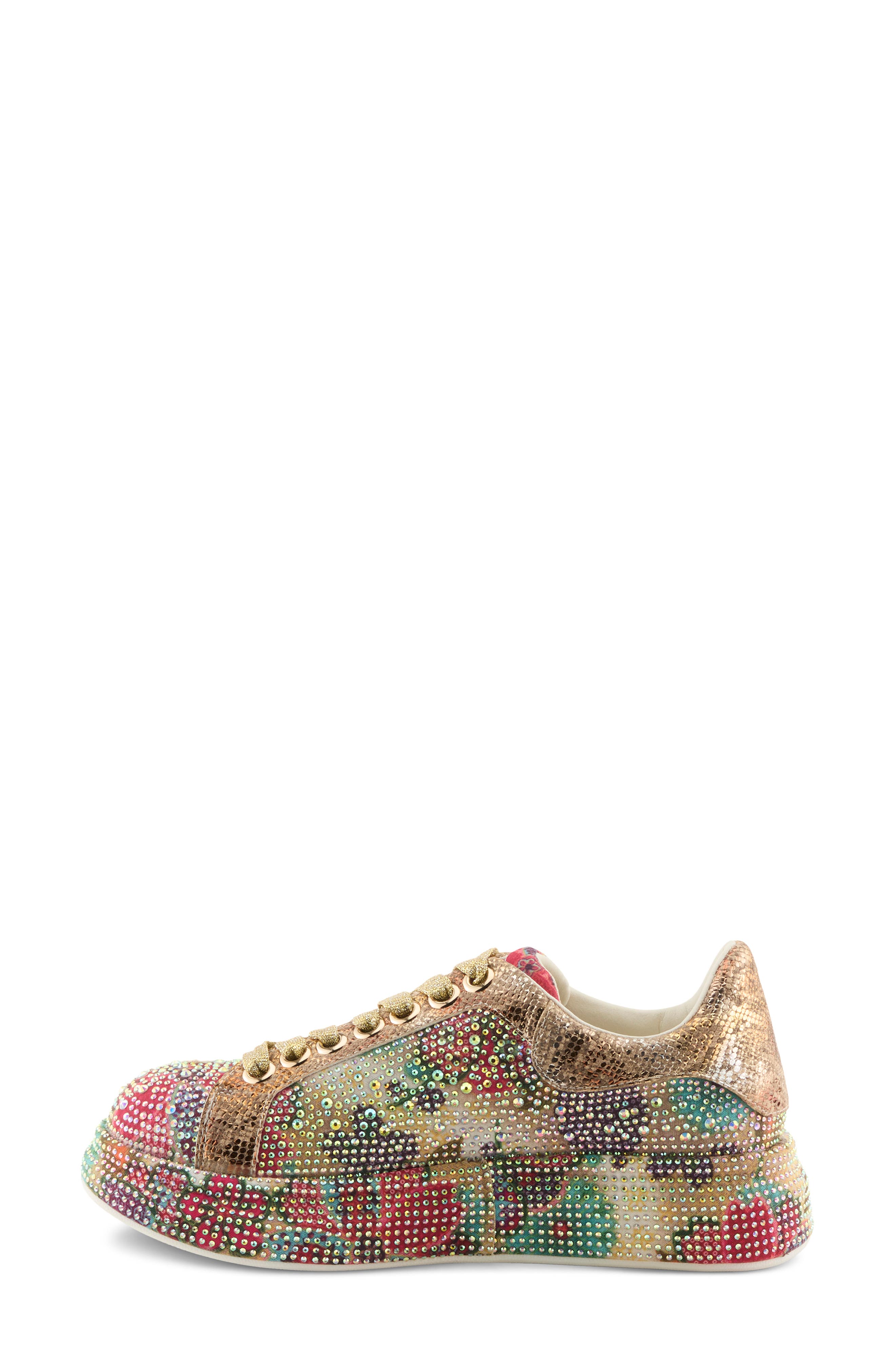 AZURA BY SPRING STEP Crystalushus Embellished Platform Sneaker, Alternate, color, Gold Multi