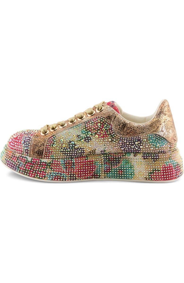 AZURA BY SPRING STEP Crystalushus Embellished Platform Sneaker, Alternate, color, Gold Multi