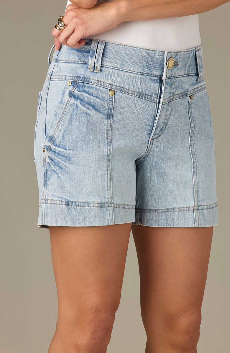 Wit & Wisdom V-Yoke High Waist Denim Shorts, Alternate, color, Light Blue Vintage