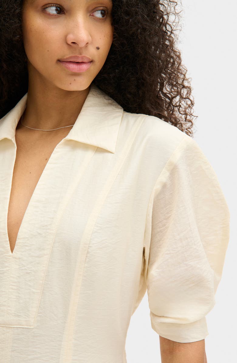 ALIGNE Tracy Cotton Blend Dress, Alternate, color, White
