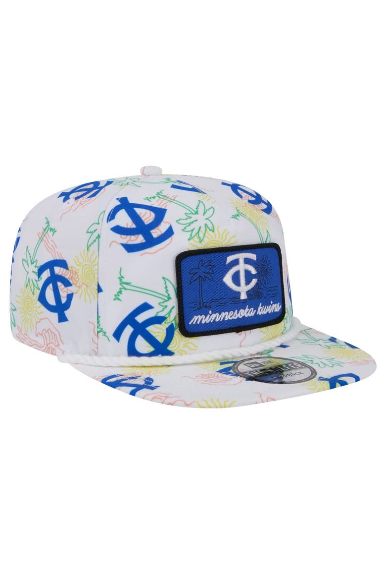 Men's New Era White Minnesota Twins Islander Golfer Snapback Hat, Alternate, color, White