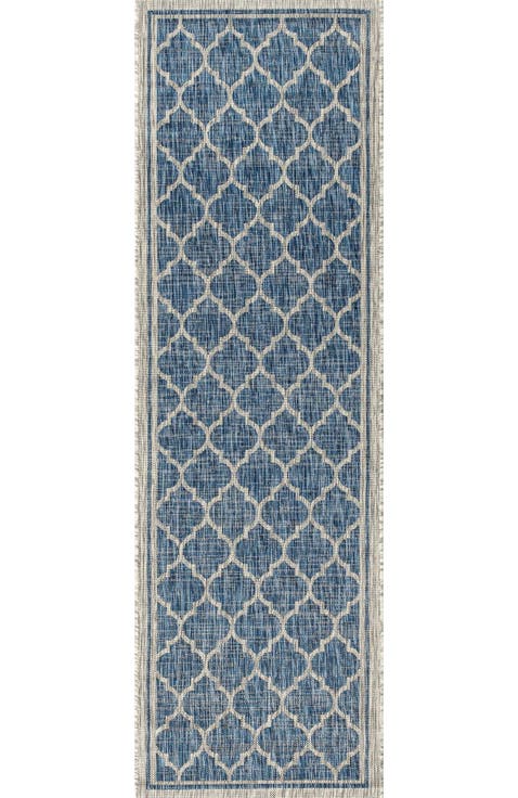Trebol Moroccan Trellis Textured Weave Indoor/Outdoor Area Rug