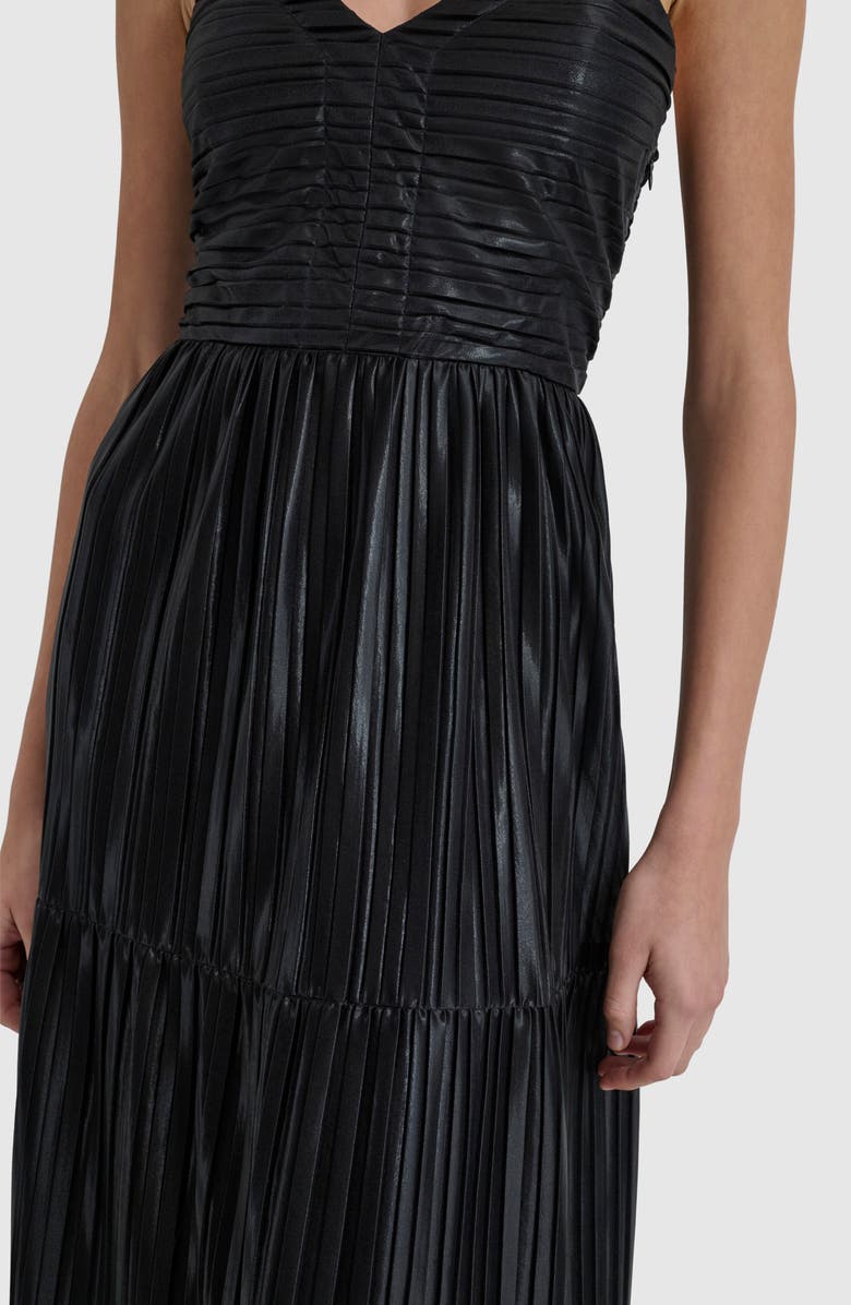 DKNY Foil Plissé Sleeveless Maxi Dress, Alternate, color, 