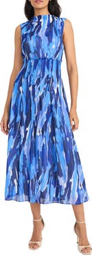 Maggy London Abstract Print Crepe Chiffon Dress