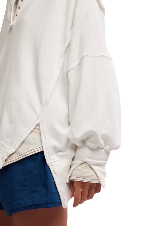 Free People Camden Henley Sweatshirt In Optic White