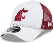 New Era Men's New Era White/Crimson Washington State Cougars Court Sport Foam A-Frame 9FORTY Adjustable Trucker Hat