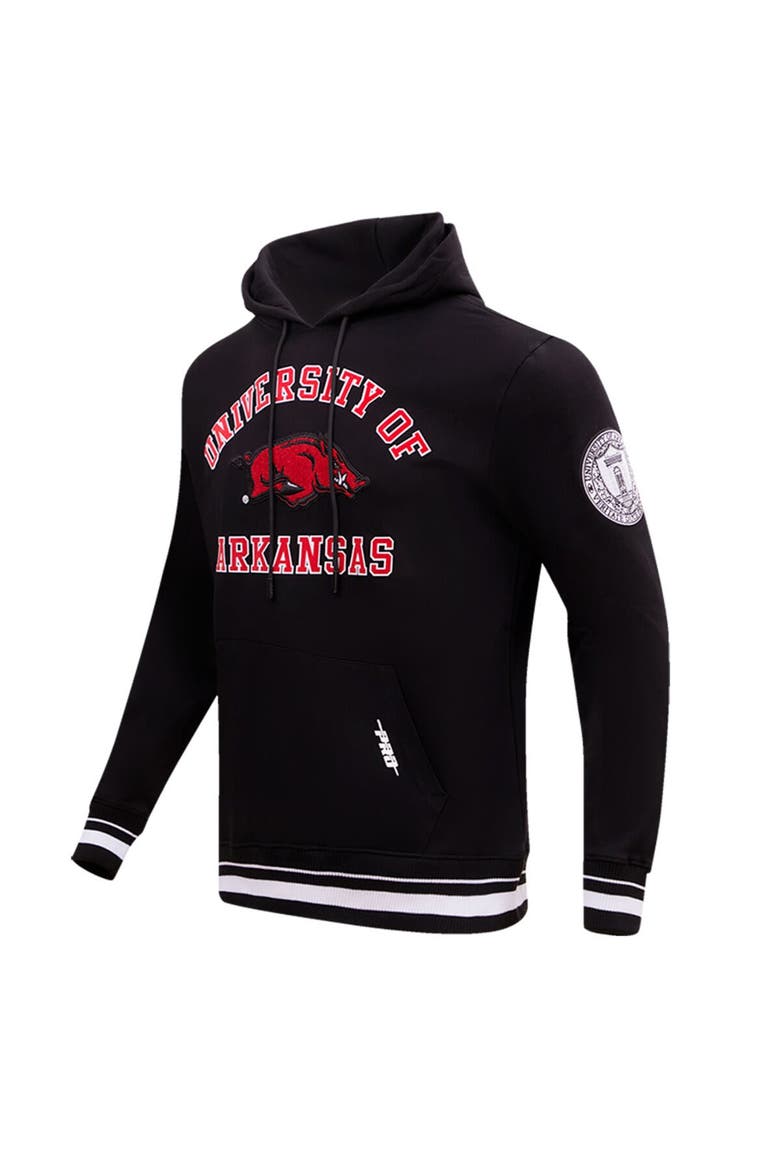 Men's Pro Standard Black Arkansas Razorbacks Classic Stacked Logo Pullover Hoodie, Alternate, color, Black