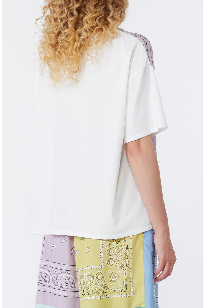 Pampas Bandana Print Stretch Cotton & Silk Top, Alternate, color, MULTICOLOUR